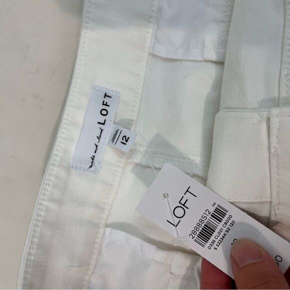 Loft Petite White Denim Button Down Skirt New with tags Size 12 - Picture 10 of 10